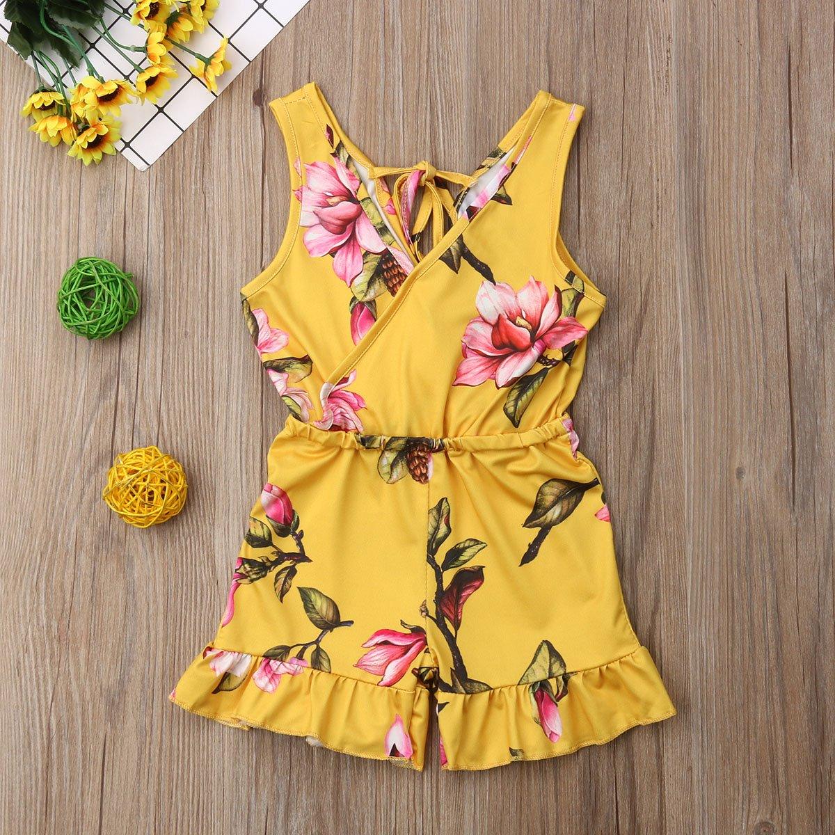Combinaison Fleurie pour Filles - Robe d'Été Moderne