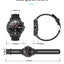 Montre intelligente unisexe élégante avec moniteur de fréquence cardiaque et design étanche