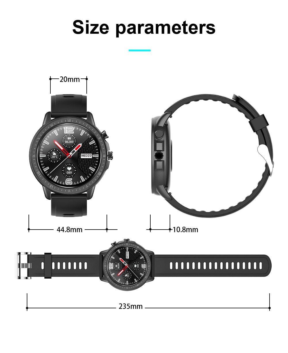 Montre intelligente unisexe élégante avec moniteur de fréquence cardiaque et design étanche