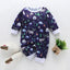 Floral Dinosaur Car Printed Baby Romper - Long Sleeve