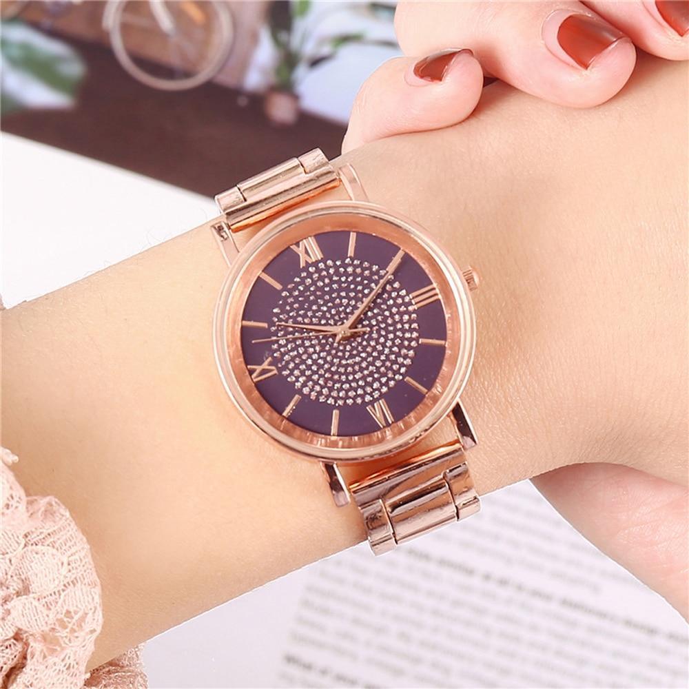 Montre de Luxe Femme en Or Rose STEVVEX avec Accents en Diamant