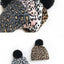 Elegant Leopard Design Winter Hats for Mothers and Children