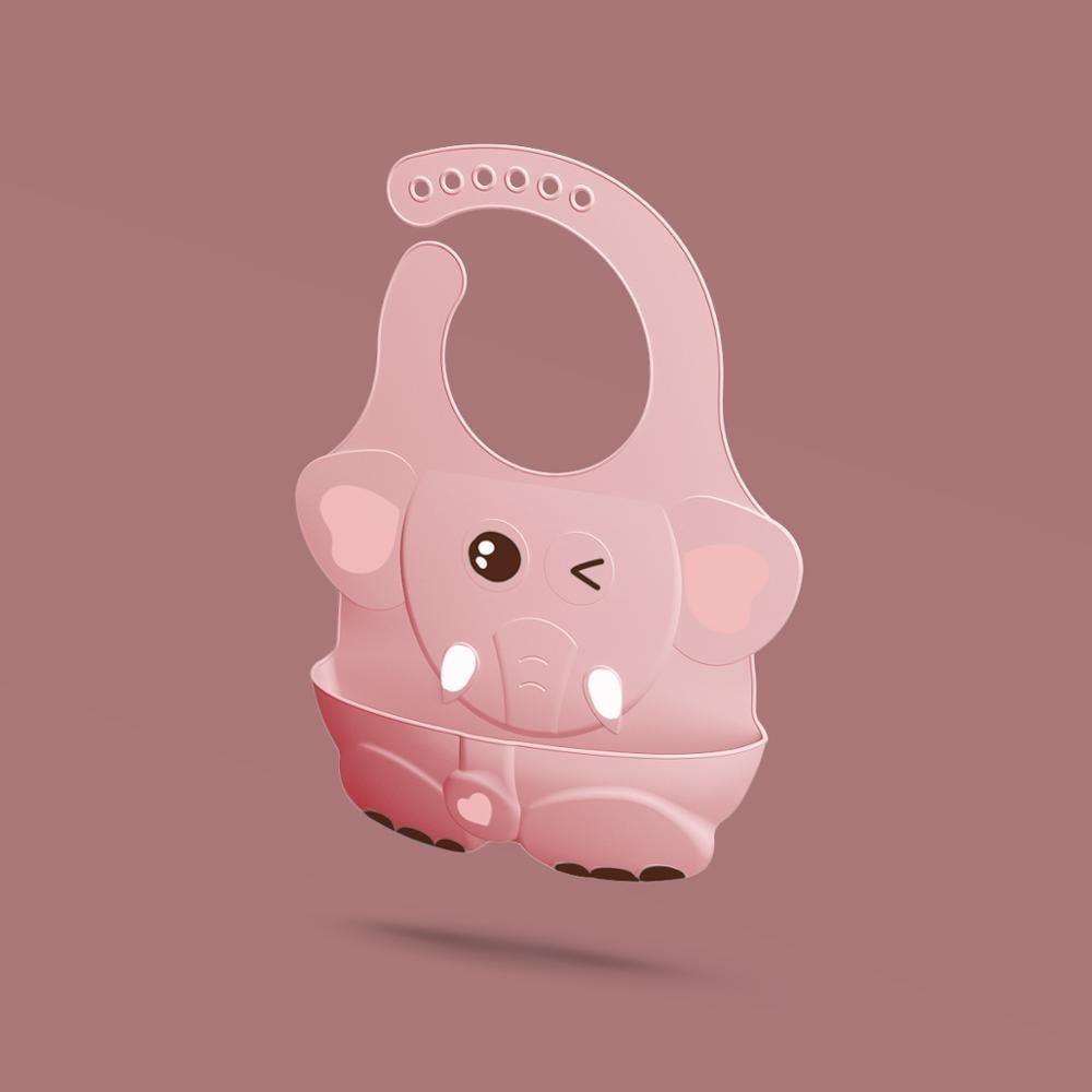 Bib de bebé de silicona ajustable con gran bolsillo - Impermeable y suave