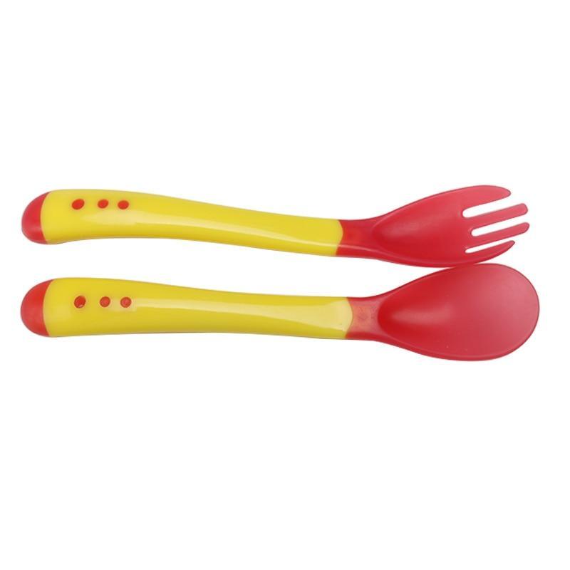 Juego de Cuchara y Tenedor Premium para Entrenamiento de Alimentación de Bebés