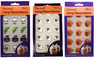 Decoraciones Comestibles para Pasteles de Halloween de Oasis Supply - 45 Piezas Variadas