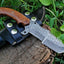 Premium Damascus Tanto Tracker Knife with Luxurious Rosewood Handle - 10 Inches, Multi-Functional Serrated Blade - Korvel