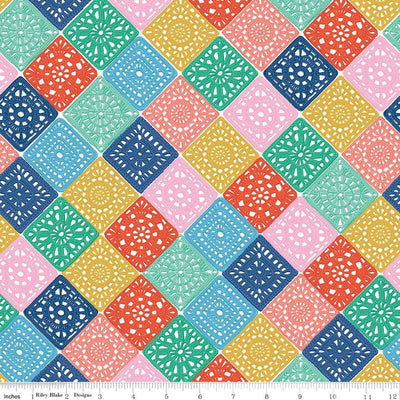 Tissu en coton multi crochet fait main - 43"/44" par yard