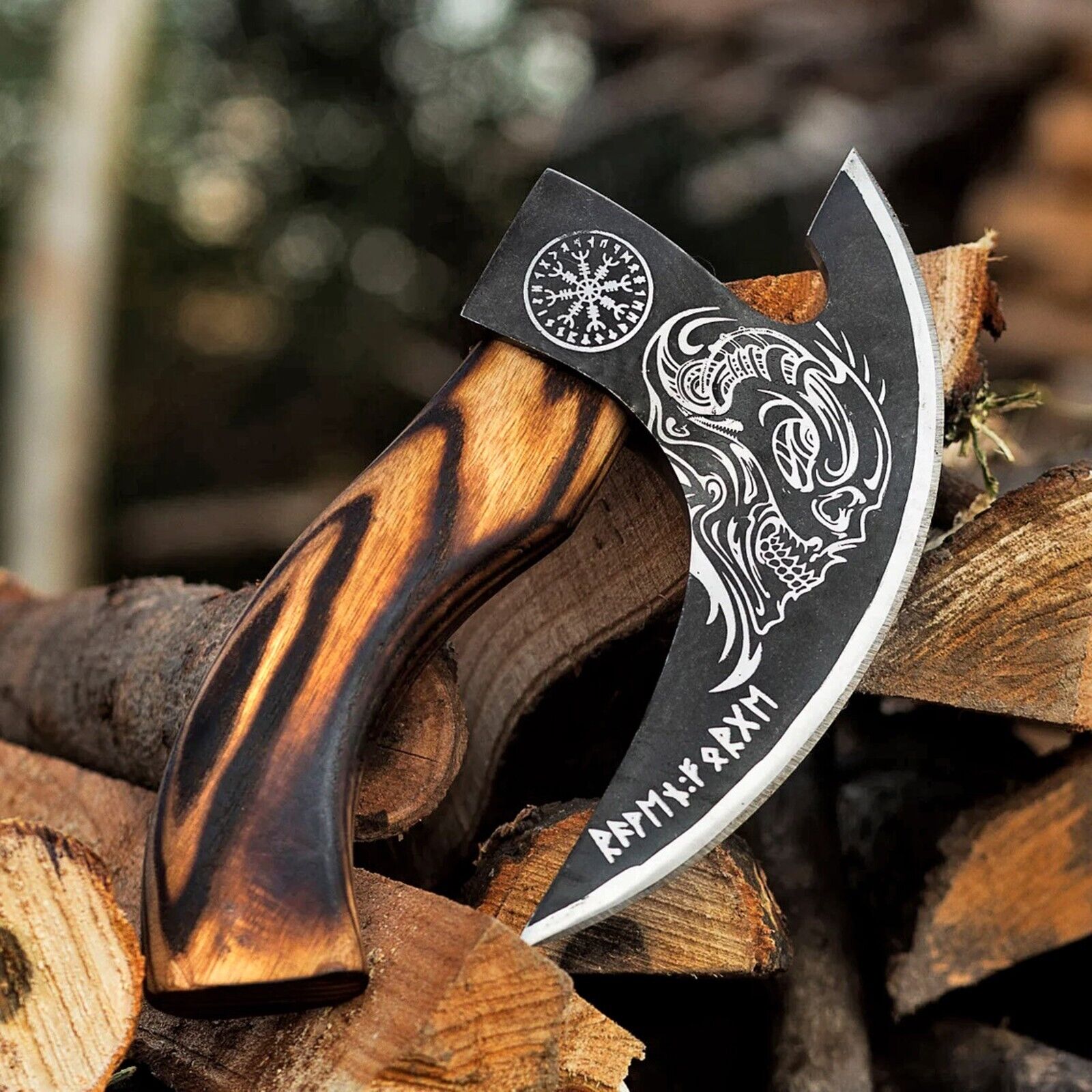 Artisan Pizza Axe with 8-Inch J2 Steel Blade and Custom Engraved Handle - Korvel