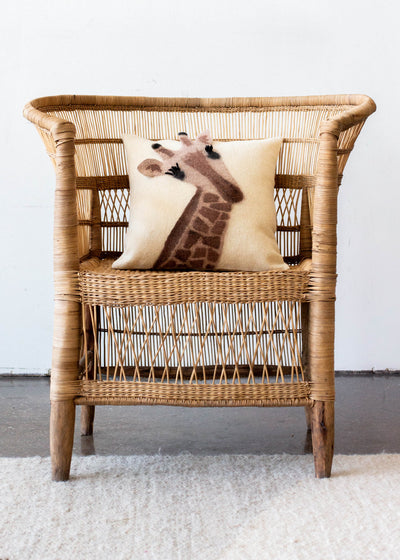 Animal Jungle Giraffe Wool Throw Pillow - Korvel