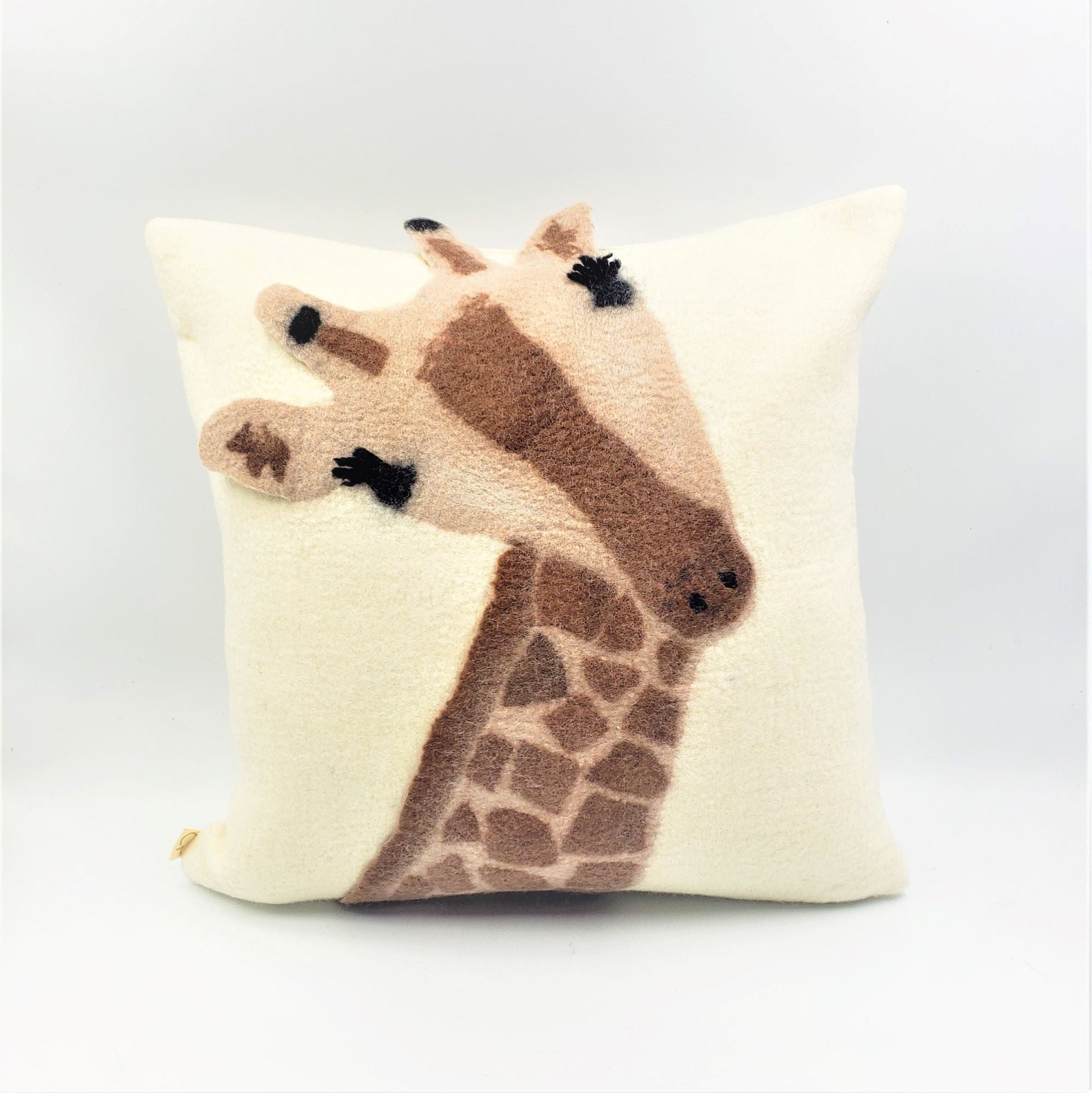 Animal Jungle Giraffe Wool Throw Pillow - Korvel