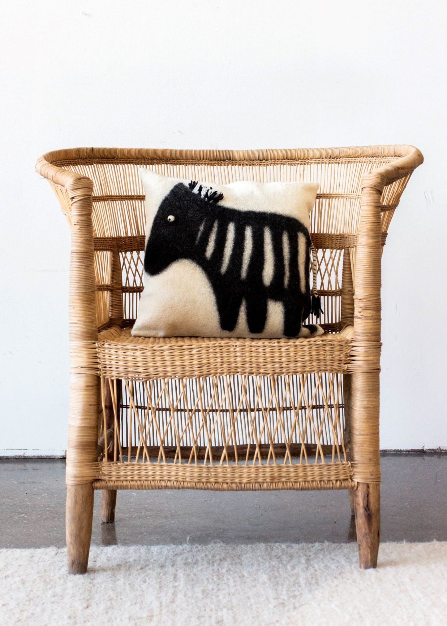 Coussin en Laine Feutrée Zebra
