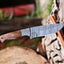 Artisan 5-Inch Damascus Skinning Knife with Luxurious Rosewood Grip - Korvel