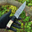Premium Custom Skinning Knife Set - 4.5" Damascus Blade with Camel Bone & Resin Handle - Korvel