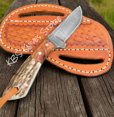 Custom Buckaroo Knife for Wrangler – D2 Steel with Antler & Rosewood Handle - Korvel