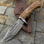🔥 Exquisite Handmade Damascus Steel Hunting Knife – Elegant Rosewood Handle & Sturdy Leather Sheath - Korvel
