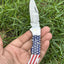Custom Handmade Lone Star Damascus Pocket Knife with Bone Handle - Korvel