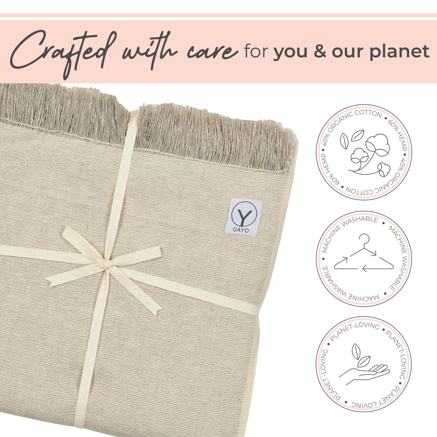 Sustainable Hemp & Organic Cotton Yoga Blanket for Mindful Living - Korvel