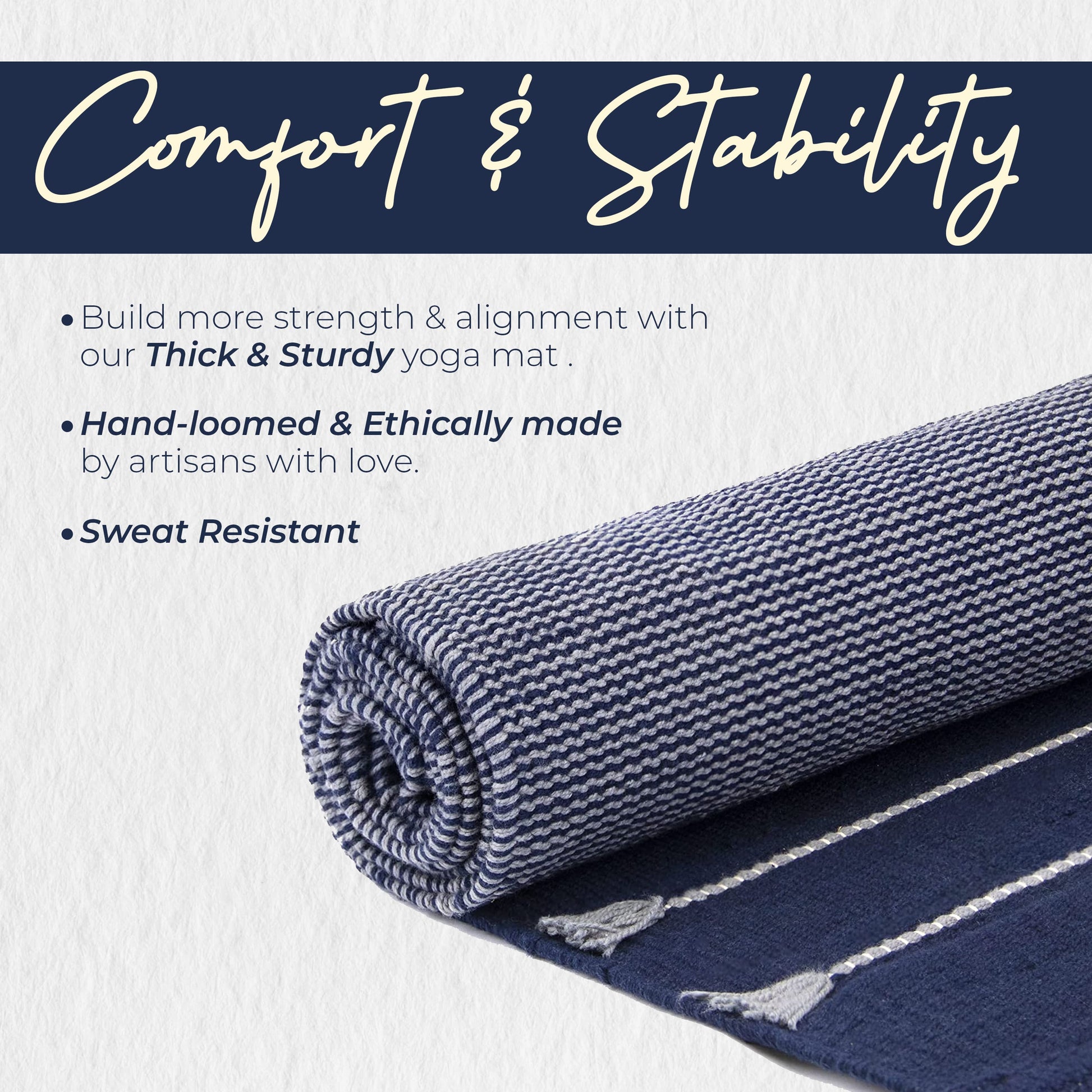 Sustainable Organic Cotton Yoga Mat for Mindful Movement - Korvel