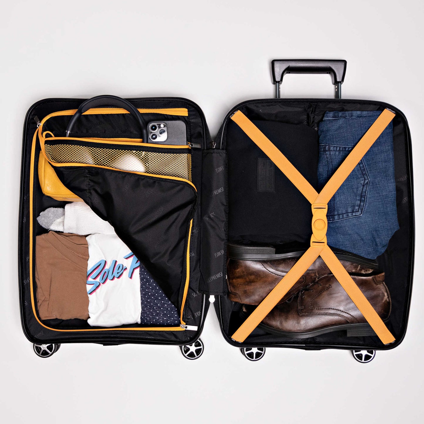 28-Inch Sleek Black Hardcase Spinner Luggage with TSA Lock - Korvel