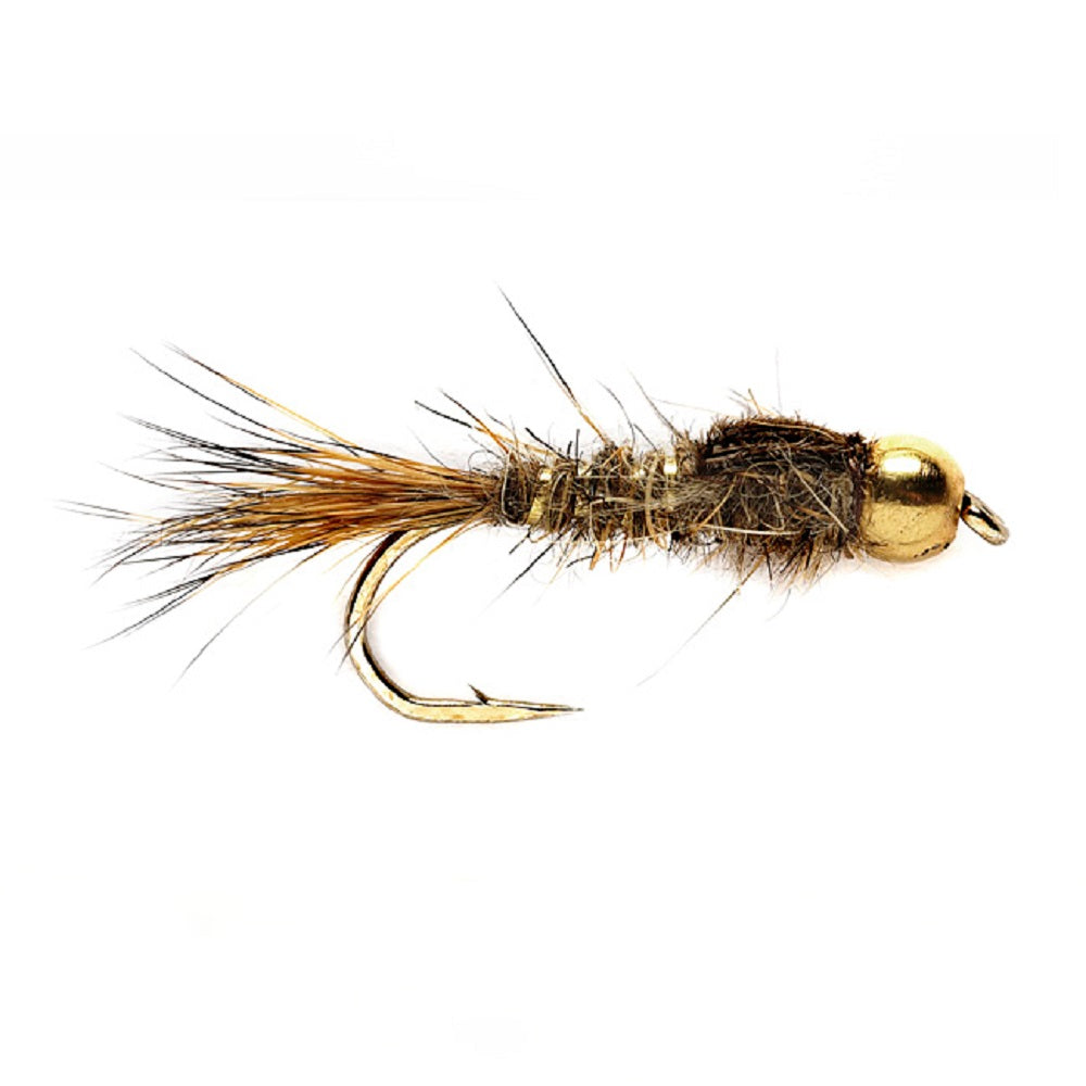 3 Pack Tungsten Bead Head Gold Ribbed Hare's Ear Nymphs - Size 18 - Korvel