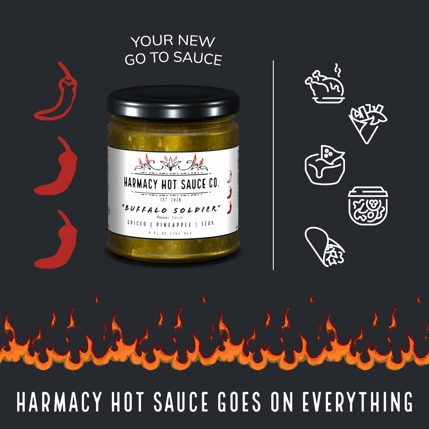 Buffalo Soldier - Sauce Jerk à l'Ananas (9oz)