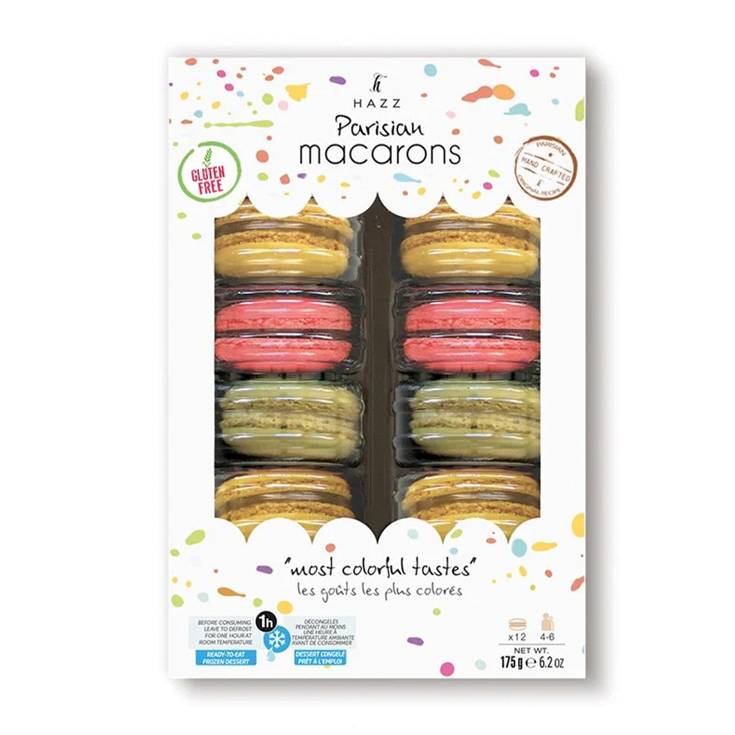 Hazz Macaron – Pistacho, Plátano y Fresa 175 g