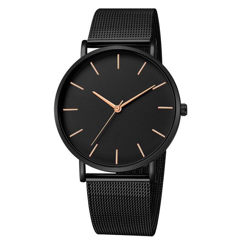 Montre décontractée à quartz pour homme STEVVEX avec bracelet en maille en acier inoxydable