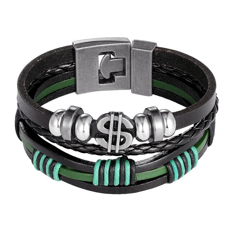 Bracelet en cuir tressé tendance pour hommes et femmes