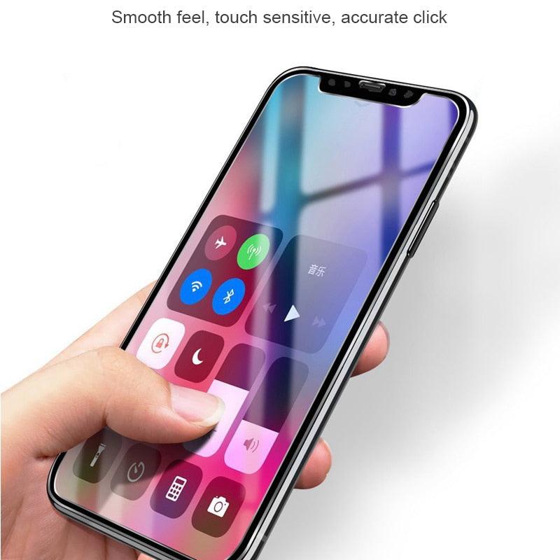 Protecteur d'écran en verre trempé 10D à bords incurvés pour iPhone