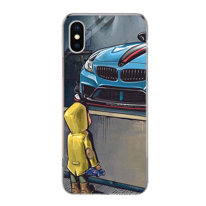 Boy See Sports Car Drift Phone Case for iPhone