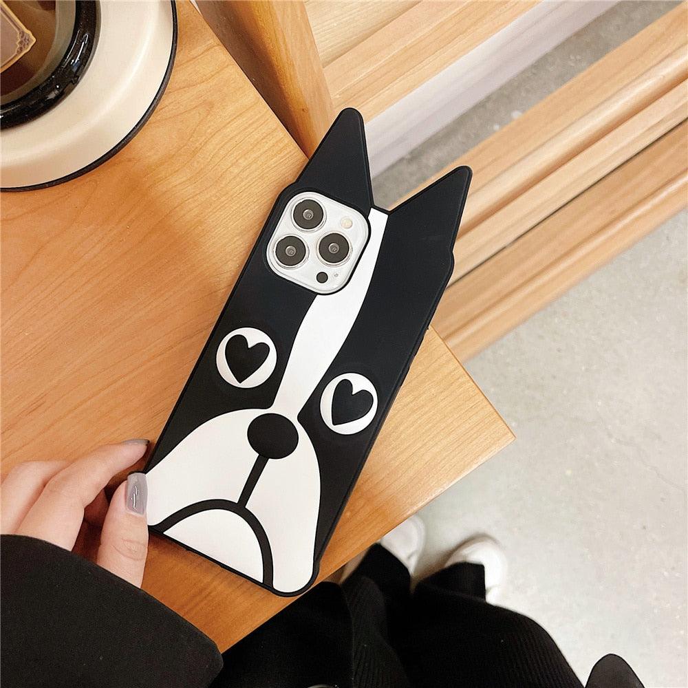 Cute 3D Cartoon Dog Silicone Phone Case for iPhone