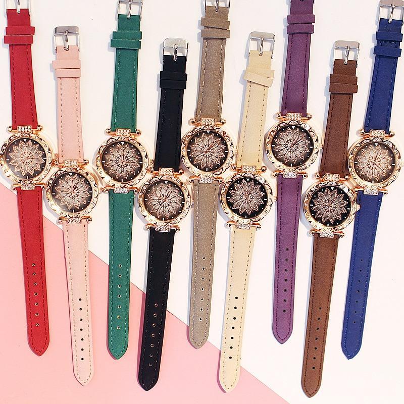 Elegant Starry Sky Women's Quartz Watch Set