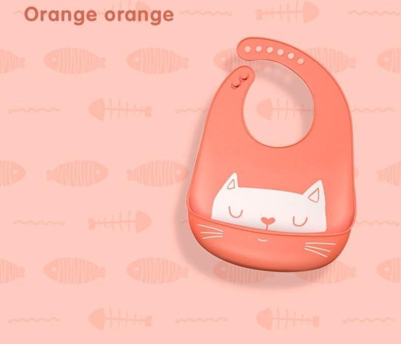 Bib de bebé de silicona ajustable con gran bolsillo - Impermeable y suave