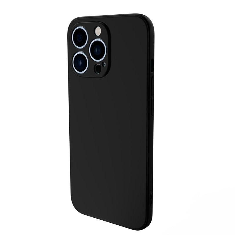 Premium Matte Black Silicone Case for iPhone Models