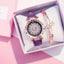 Elegant Starry Sky Women's Quartz Watch Set