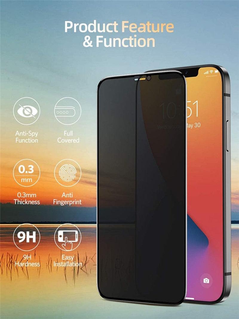 Protector de Pantalla de Vidrio Templado Privado en Paquete de 3 para iPhone