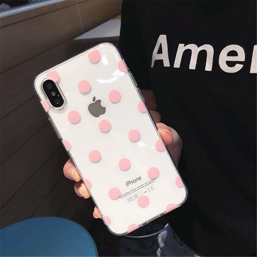Premium Transparent Phone Case for iPhone - Little Dots Design