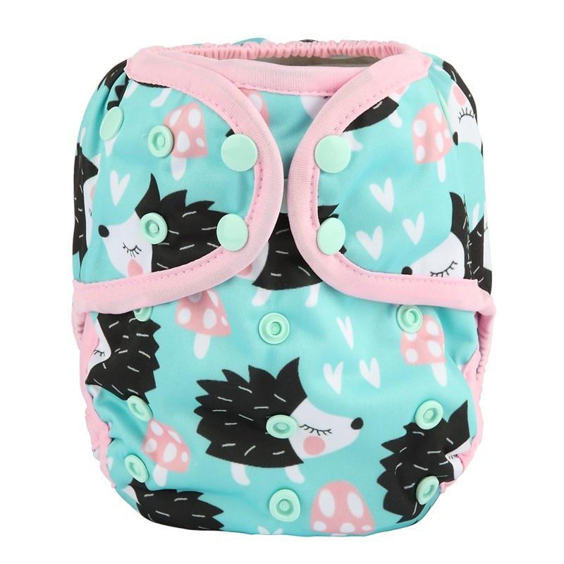 Couche en tissu pour bébé ajustable à taille unique avec double gousset