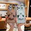 3D Cute Cartoon Dog Mirror Stand Phone Case for iPhone