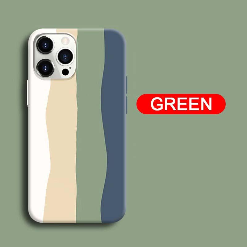 Funda de Silicona Arcoíris de Lujo para iPhone - Protección Premium