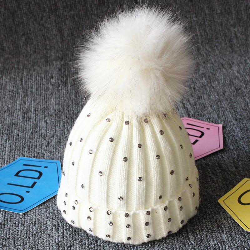 Charming Newborn Baby Winter Knit Hat with Pompom