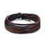 Vintage Black Bead Leather Bracelet for Men and Women