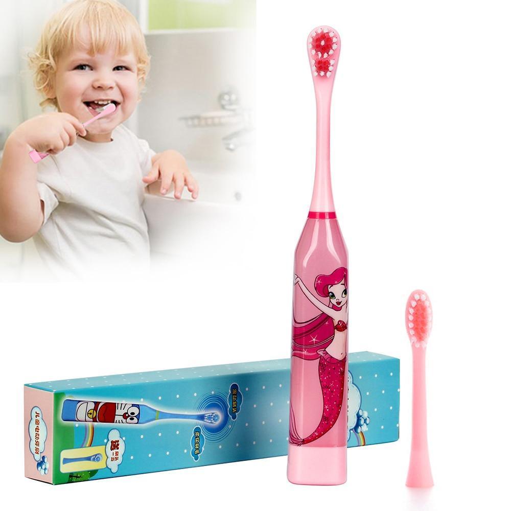 Cepillo de Dientes Eléctrico de Dibujos Animados para Niños con Cabezas de Doble Cara