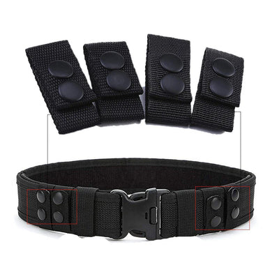 4Pcs/Set Tactical Belt Buckle Police Military Accessory Double Snaps Nylon Tactical Belt Loop Holder Keeper - Korvel