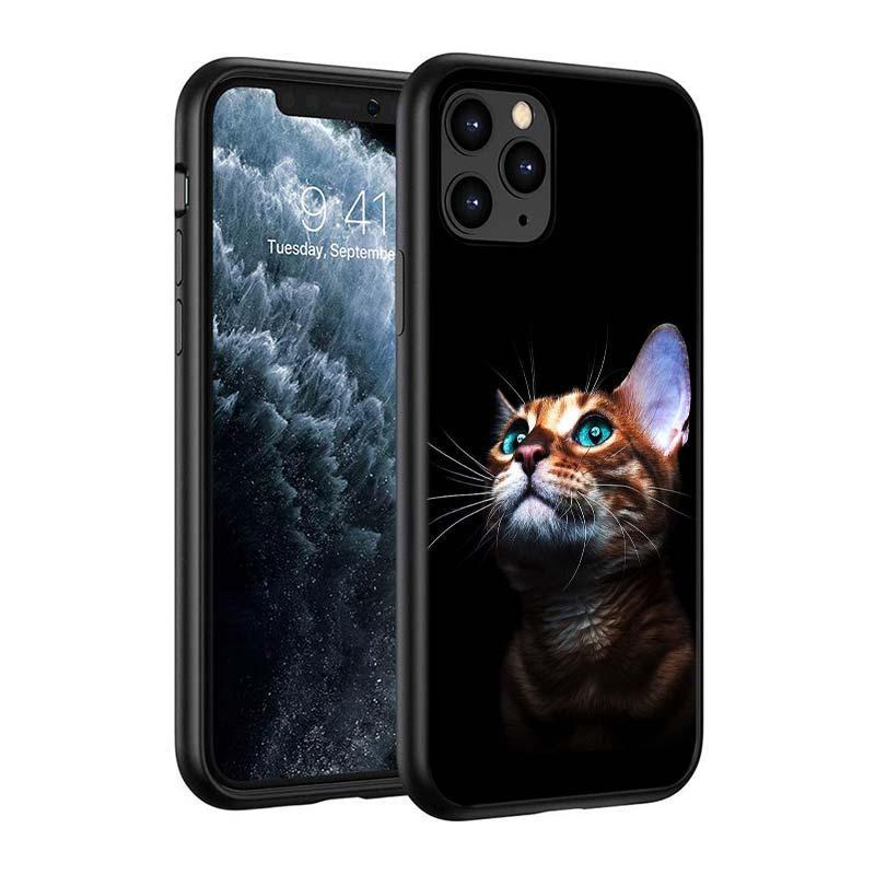 Black Big Eye Cat Phone Case for iPhone Series