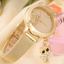 Montre Pendentif Hibou en Or Rose STEVVEX pour Femmes