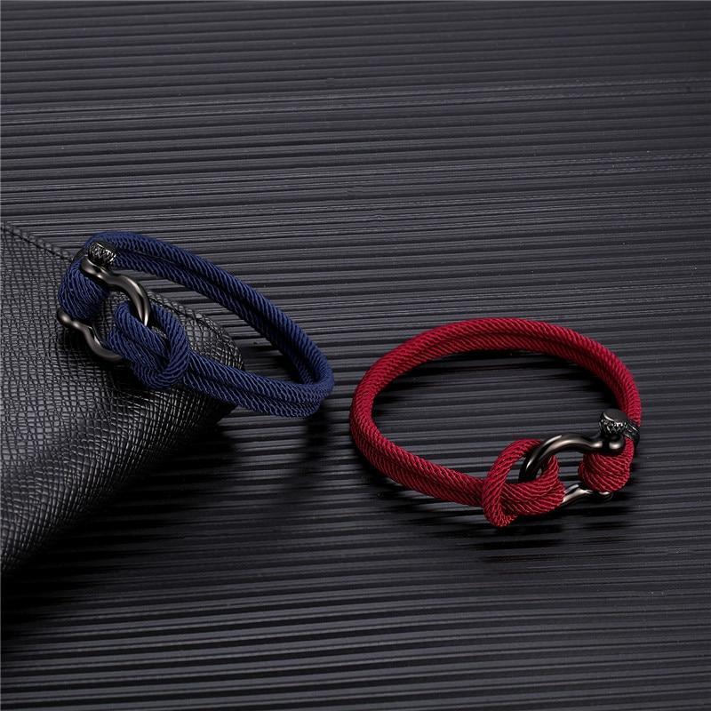 Bracelet en corde navy moderne et élégant pour hommes et femmes