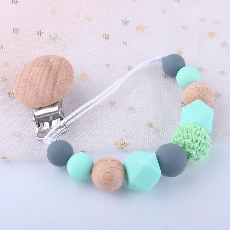 Porte-sucette en bois fait main moderne pour nourrissons