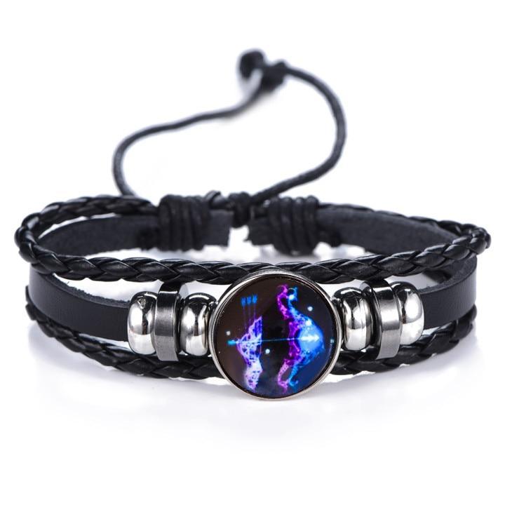 Elegant Zodiac Constellation Leather Bracelet for All