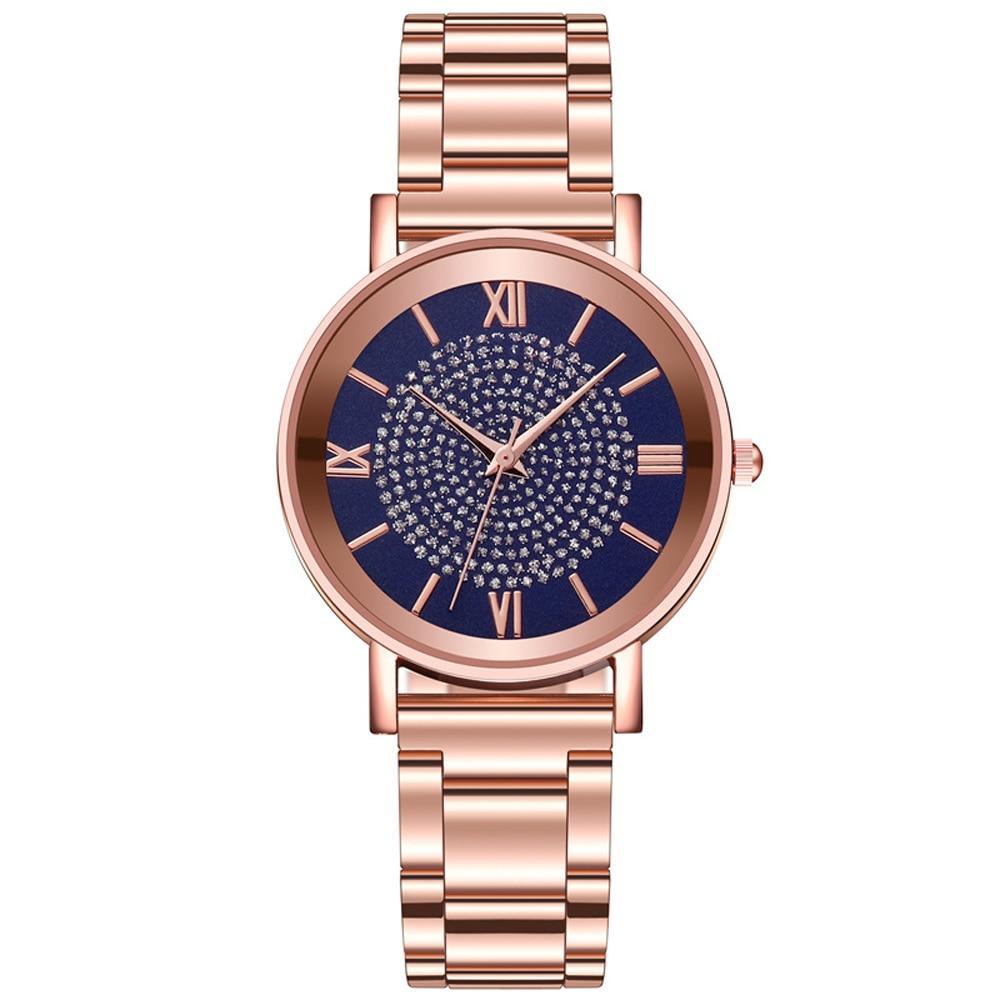 Montre de Luxe Femme en Or Rose STEVVEX avec Accents en Diamant